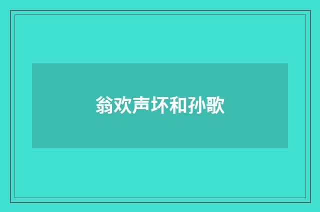 翁欢声坏和孙歌