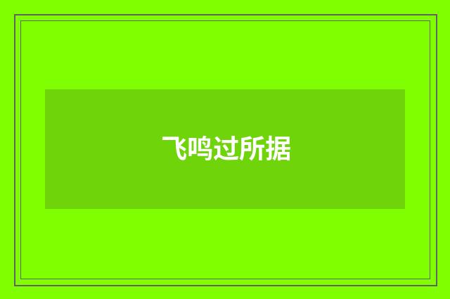 飞鸣过所据