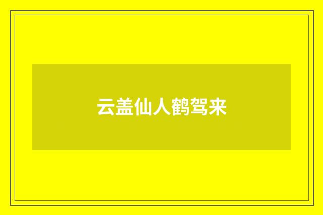 云盖仙人鹤驾来