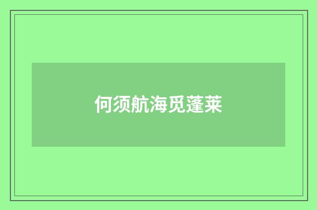 何须航海觅蓬莱