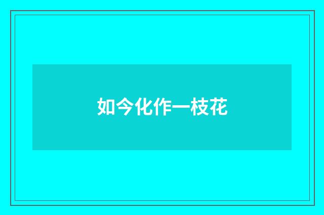 如今化作一枝花