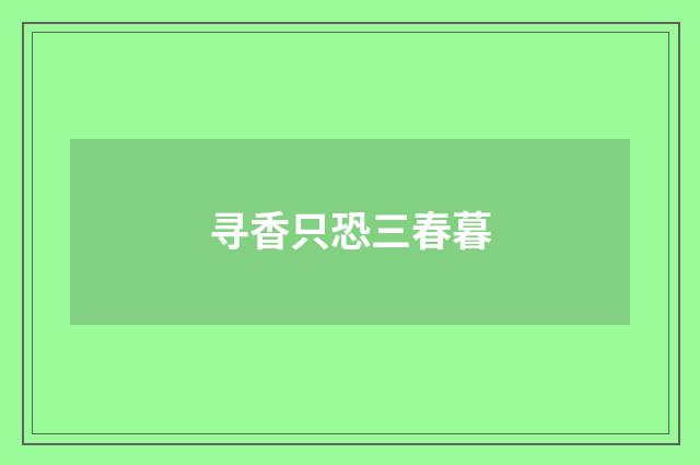 寻香只恐三春暮
