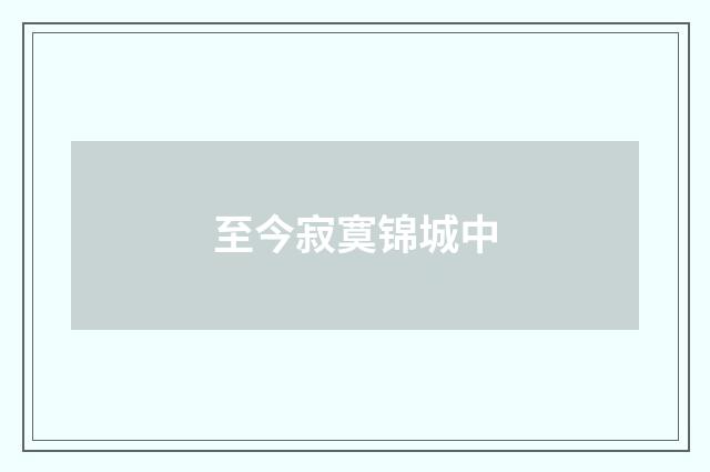 至今寂寞锦城中