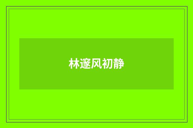 林邃风初静