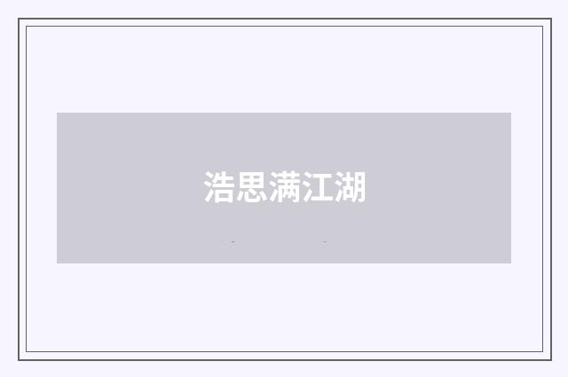 浩思满江湖
