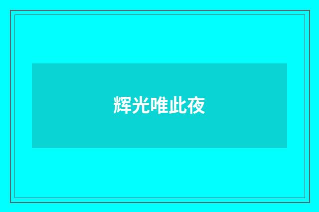辉光唯此夜