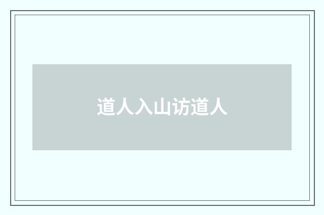 道人入山访道人