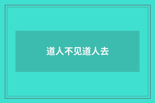 道人不见道人去