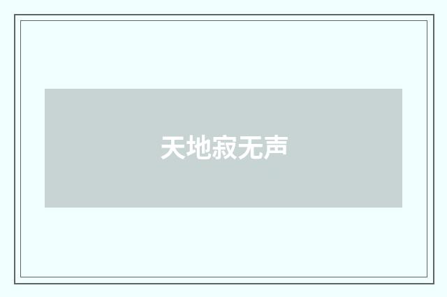 天地寂无声
