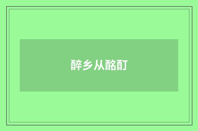 醉乡从酩酊