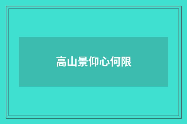高山景仰心何限