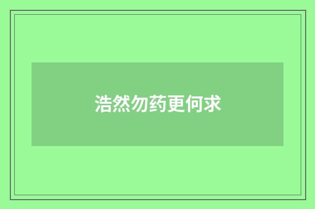 浩然勿药更何求