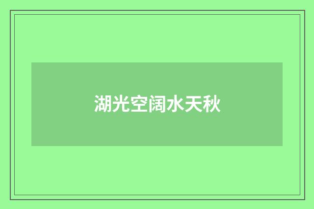 湖光空阔水天秋