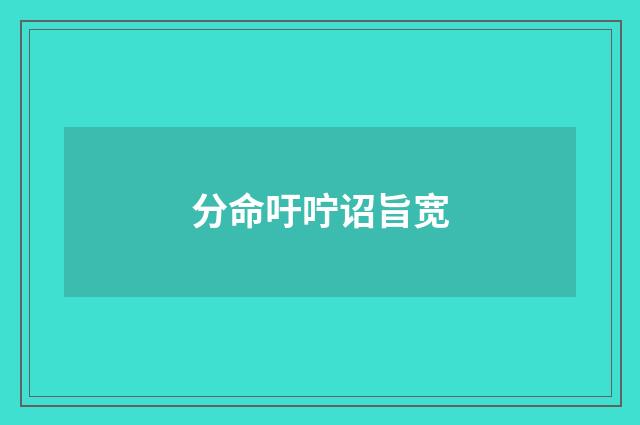 分命吁咛诏旨宽
