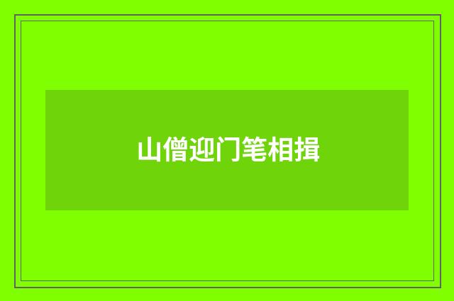 山僧迎门笔相揖