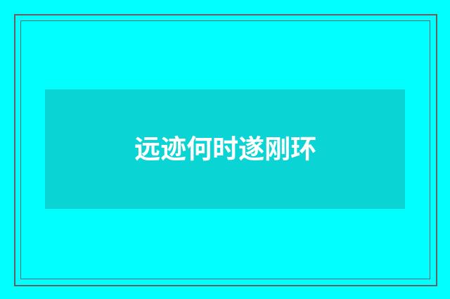 远迹何时遂刚环