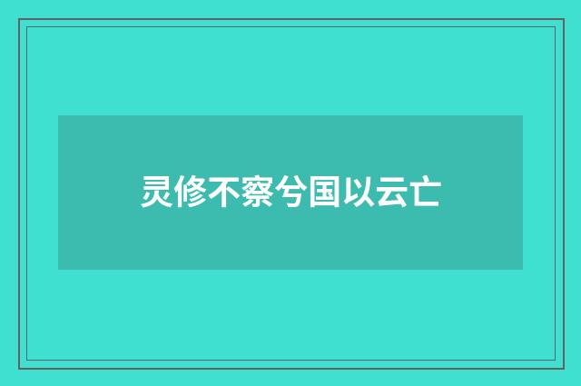 灵修不察兮国以云亡