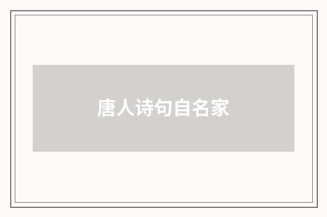 唐人诗句自名家