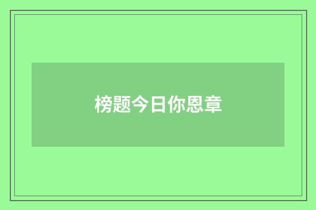 榜题今日你恩章