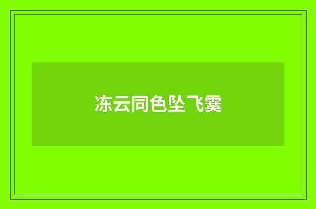 冻云同色坠飞霙
