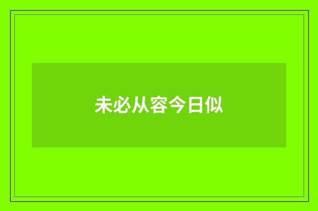 未必从容今日似