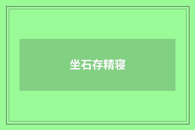 坐石存精寝