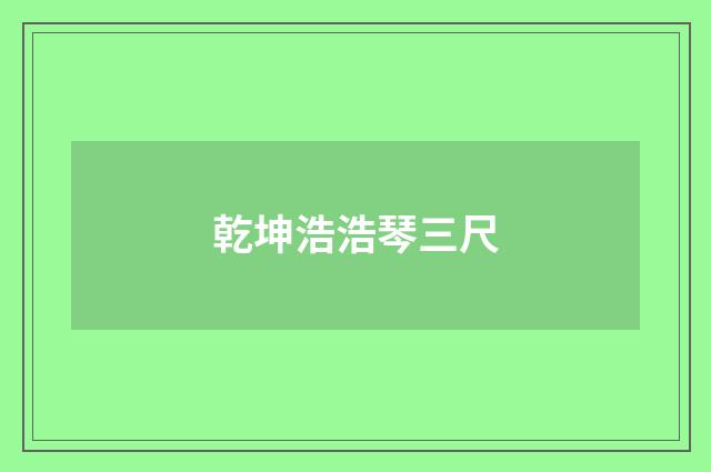 乾坤浩浩琴三尺