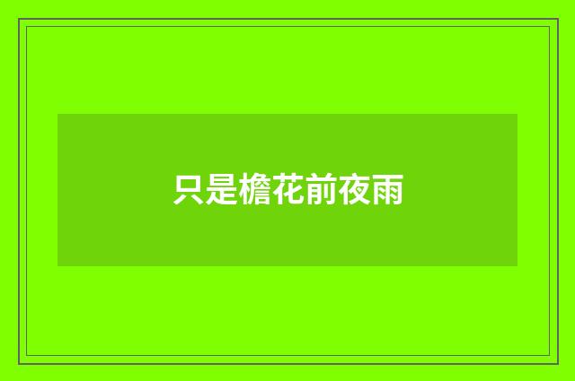 只是檐花前夜雨