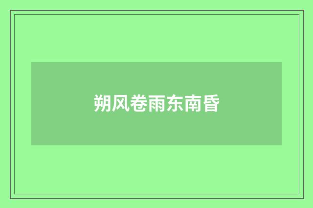 朔风卷雨东南昏