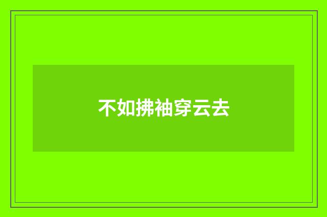不如拂袖穿云去