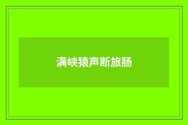 满峡猿声断旅肠