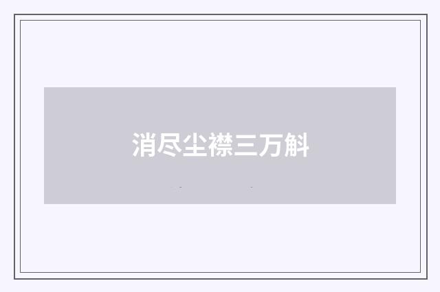 消尽尘襟三万斛