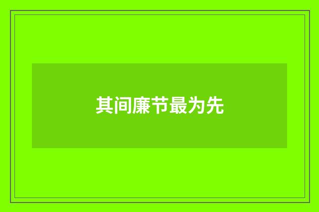 其间廉节最为先