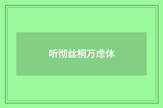 听彻丝桐万虑休