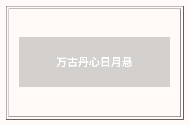 万古丹心日月悬