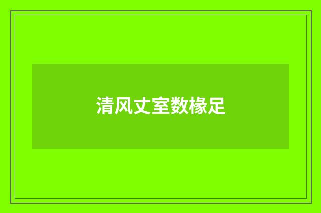 清风丈室数椽足