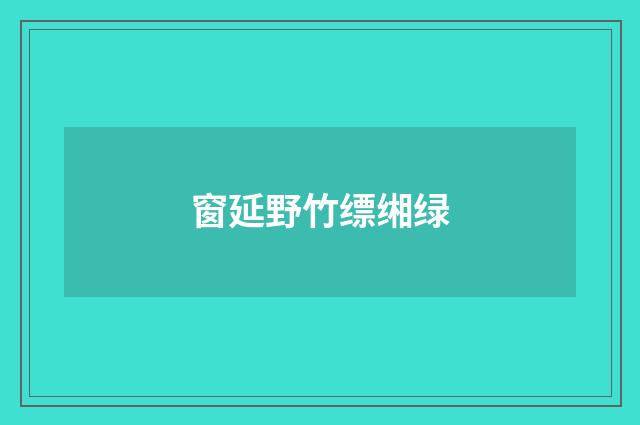 窗延野竹缥缃绿