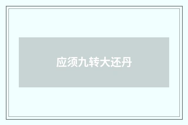 应须九转大还丹