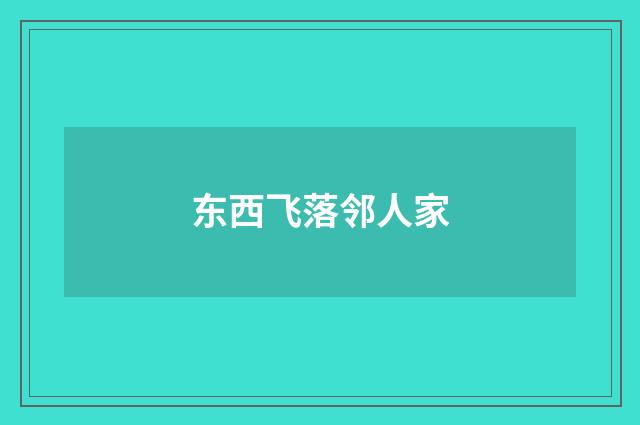 东西飞落邻人家