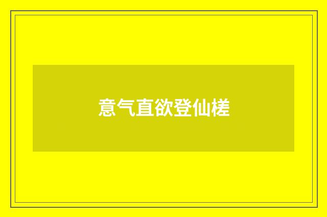 意气直欲登仙槎