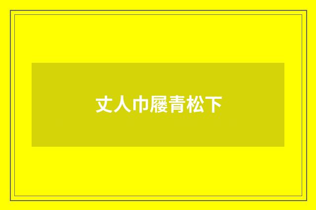丈人巾屦青松下