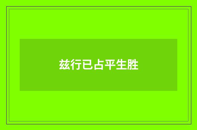 兹行已占平生胜