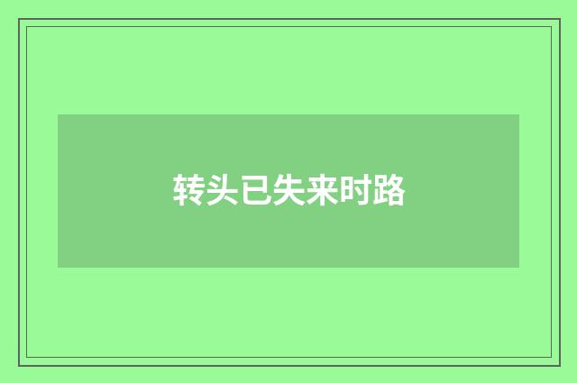 转头已失来时路