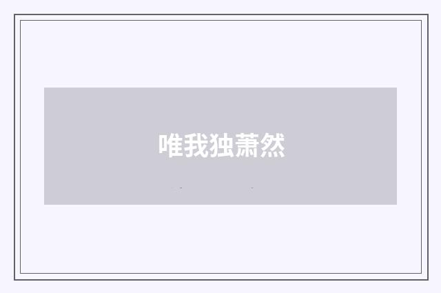 唯我独萧然