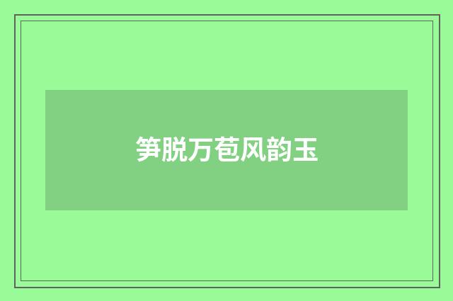 笋脱万苞风韵玉