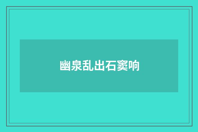 幽泉乱出石窦响
