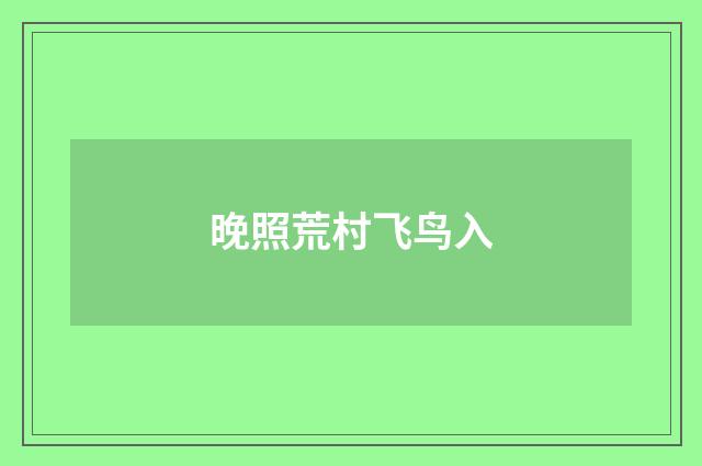 晚照荒村飞鸟入