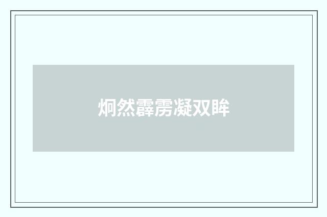 炯然霹雳凝双眸