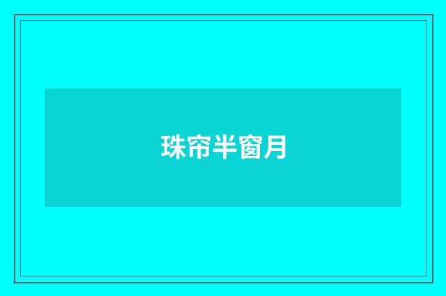 珠帘半窗月
