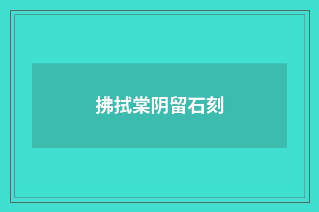 拂拭棠阴留石刻